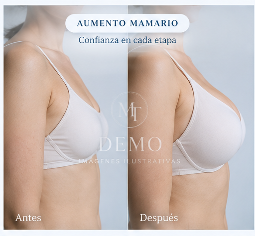 Imagen ilustrativa de aumento mamario